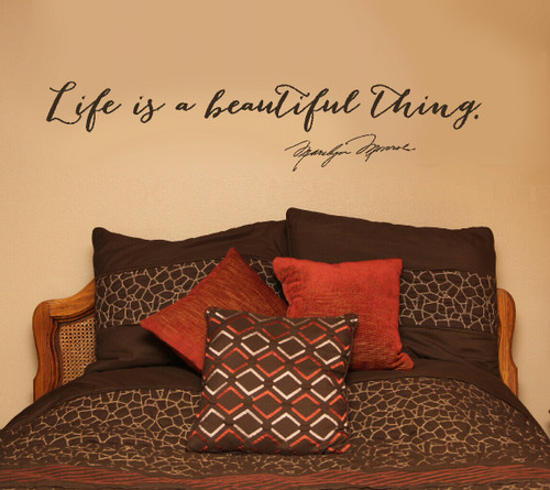 Life Is A Beautiful Thing Marilyn Monroe Wall Decal Quote For Home Decor