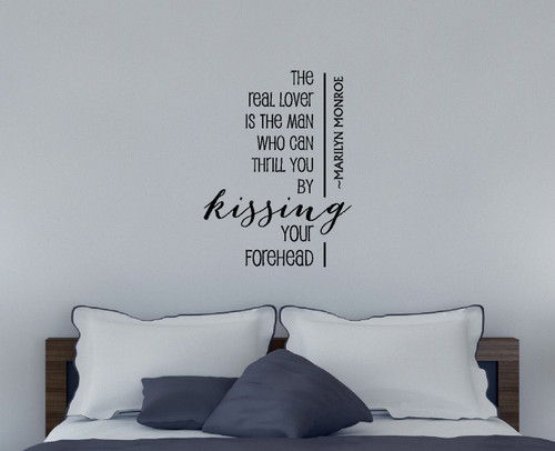 Kissing Forehead Love Quotes Wall Decals Words for Home Decor