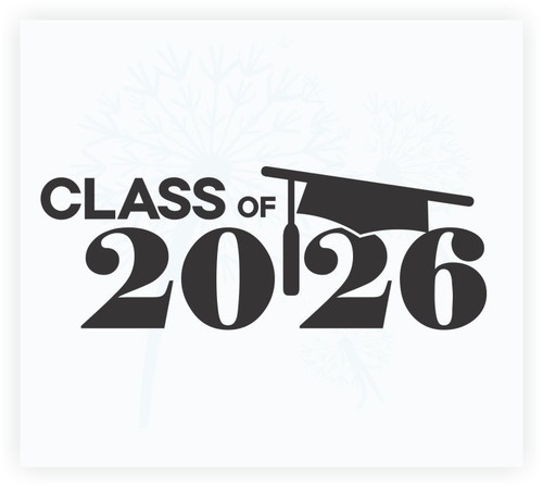 Class of 2026 Vinyl Sticker Decal with Graduation Cap
