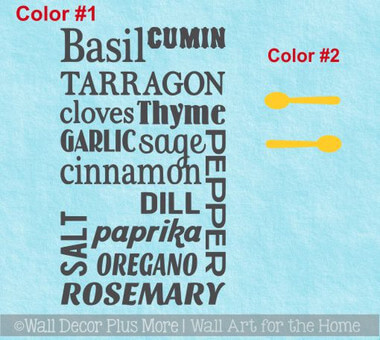 Spices Subway Art Wall Decal Sticker for Kitchen Decor