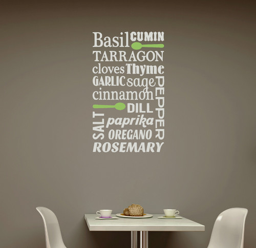 Spices Subway Art Wall Decal Sticker for Kitchen Decor