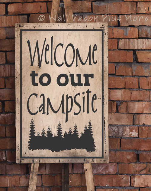 Summer Quotes Welcome to our Campsite Summer Vinyl Decals for the Camper Black