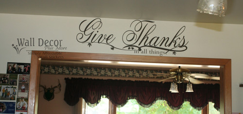 Give Thanks Wall DecalThanksgiving Saying Elegant Swirls Customer Shared Room Photo