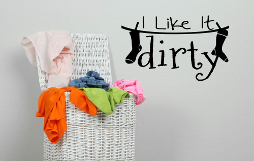 Laundry Wall Words Vinyl Stickers Wall Decals I Like It Dirty Black