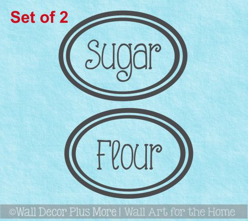 Canister or Jar Decals for Kitchen Organization, set of 2, Customize your Text