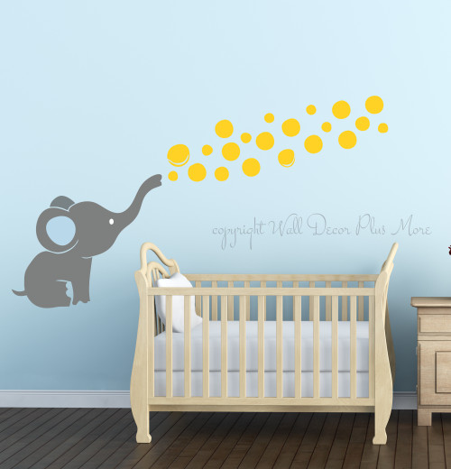 Elephant Wall Decal With Floating Bubbles Cool Nursery Room Decor