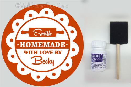 Etching Kit for Round Glass Dish Scallop Circle Vinyl Sticker Stencil, Cream, Brush