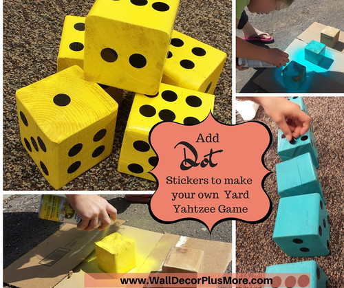 polka dots stickers for yard yahtzee dice block cubes and decals for pail