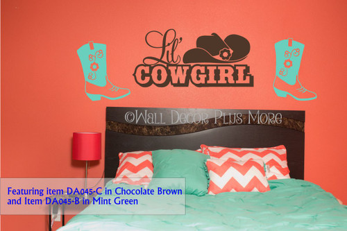 Cowgirl Boot Western Wall Decals Vinyl Stickers Removable Wall Graphics