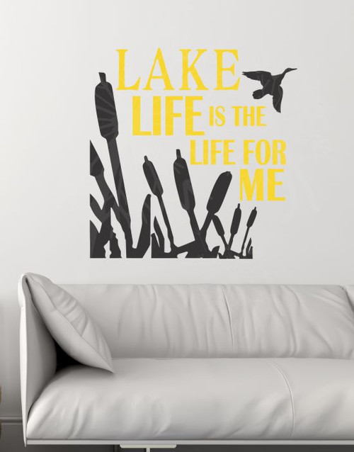 Lake Life is the Life for Me Camping Wall Decals Sticker with Silhouette Graphics