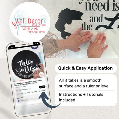 Beach Hair Don't Care with Sea Shell Summer Quotes Wall Decals Sticker — Black wall decal on a textured surface with hands