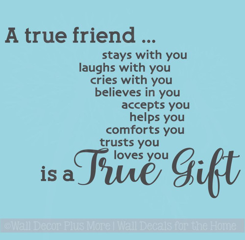A True Friend.... is a True Gift Vinyl Wall Letters Decal Stickers