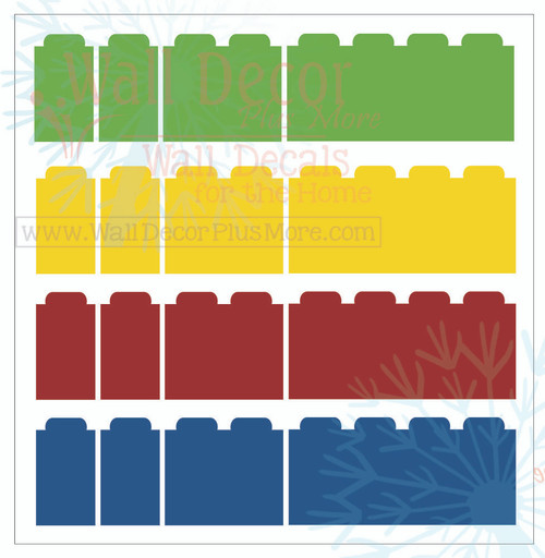 Building Blocks Wall Decal Stickers for Kids Toy Room Wall Decor