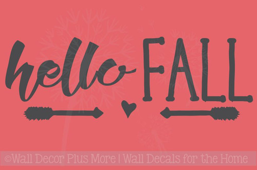 Hello Fall with Arrows Modern Wall Decals Autumn Holiday Wall Stickers