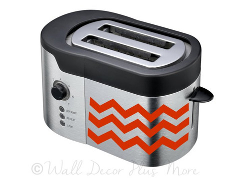 Chevron Stripes Decals Kitchen Appliance Stickers Vinyl Decor- Toaster