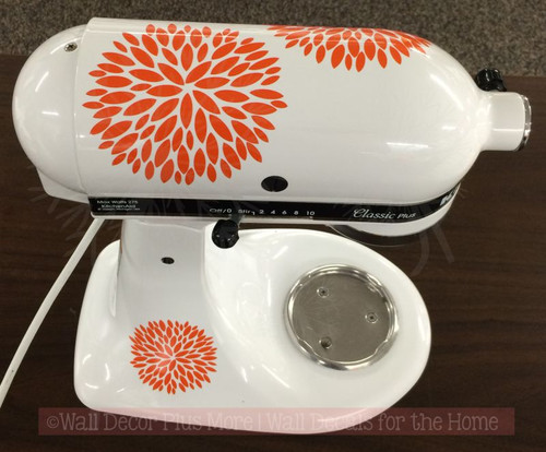 Flower Burst Vinyl Decals Stickers for Kitchenaid Mixer Decoration