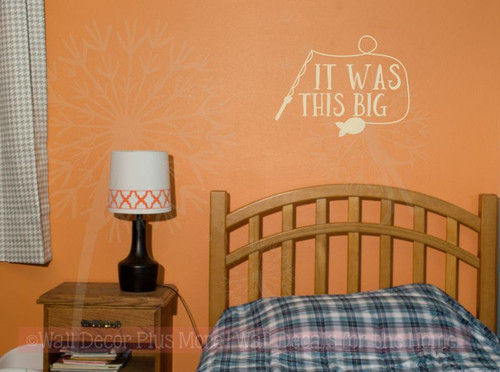 It Was This Big Fisherman Wall Art Vinyl Sticker Decal Words-Beige