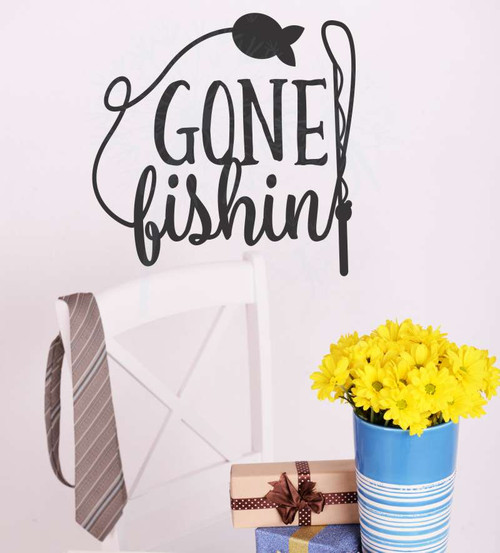 Gone Fishing Wall Art Vinyl Sticker Decals for Fisherman Cabin Décor