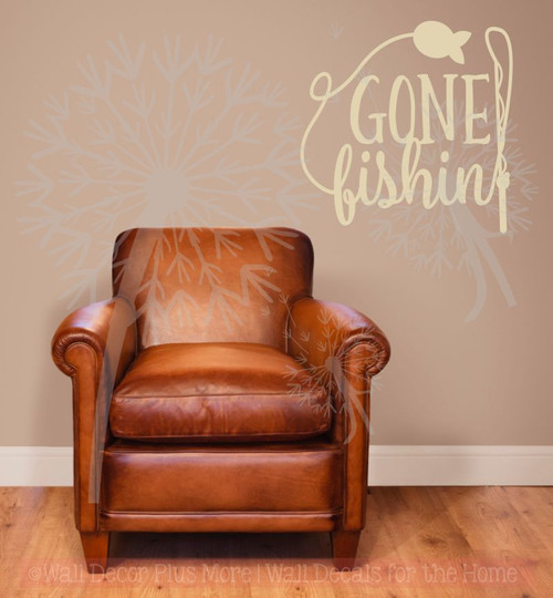 Gone Fishing Wall Art Vinyl Sticker Decals for Fisherman Cabin Decor