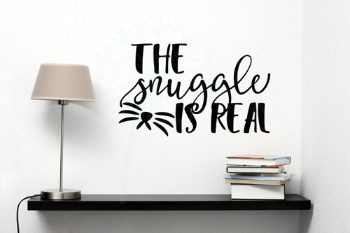 The Snuggle is Real Wall Decal Sticker Wall Words for Animal Pet Owners-Black