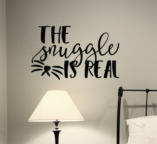 The Snuggle is Real Wall Decal Sticker Wall Words for Animal Pet Owners-Matte Black