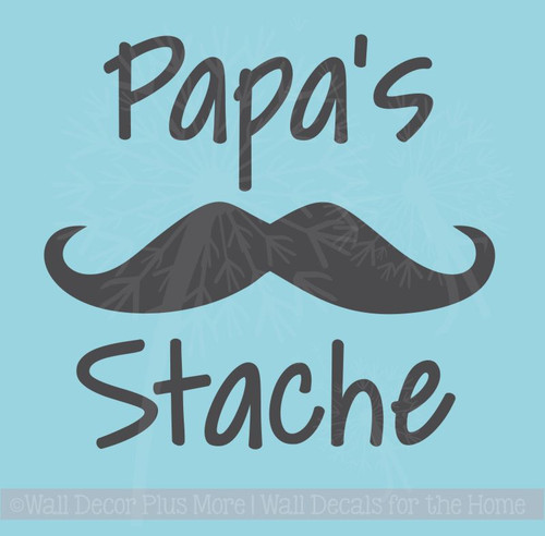 Papa's Stache Vinyl Glossy Decal Stickers, set of 2