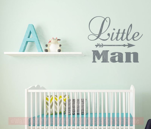 Little Man Boys Bedroom Wall Decals Vinyl Lettering Wall Words with Arrow
