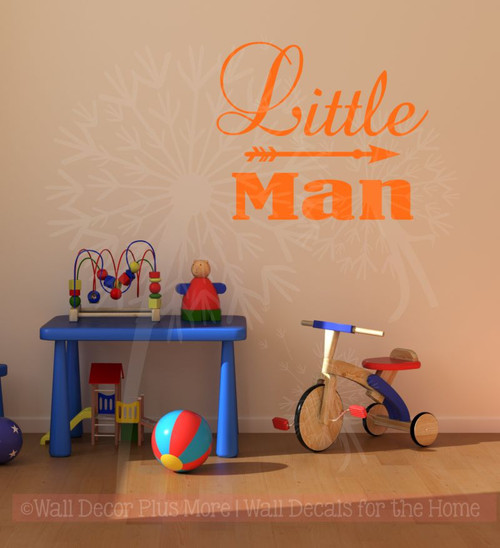 Little Man Boys Bedroom Wall Decals Vinyl Lettering Wall Words with Arrow