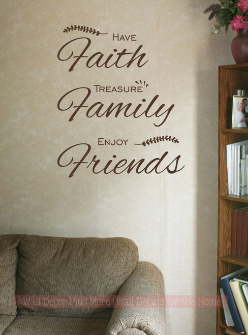Have Faith Treasure Family Wall Art Decal Vinyl Lettering