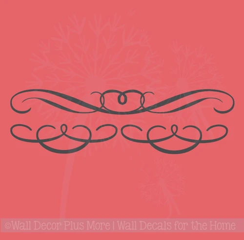 Set of 3 Swirls Curls Wall Art Decals Vinyl Sticker for Home Decor