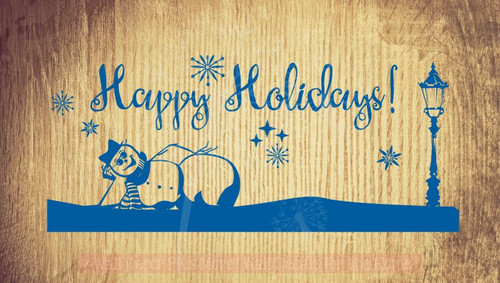 Snowman with Happy Holidays Wall Lettering Vinyl Stickers Home Decor Decals