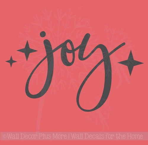 Joy with Stars Wall Lettering Vinyl Wall Decals Holiday Stickers