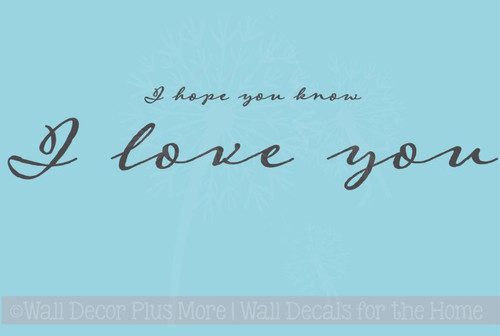 Hope You Know I Love You Wall Lettering Wall Decal Sticker Love Quotes