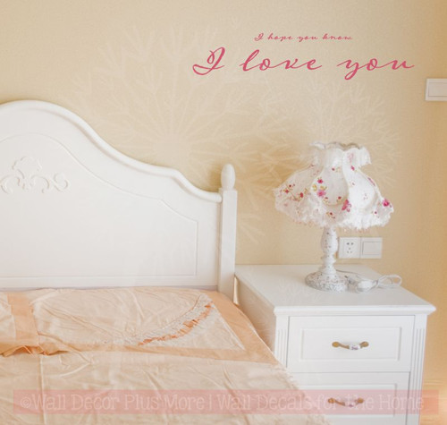 Hope You Know I Love You Wall Lettering Wall Decal Sticker Love Quotes