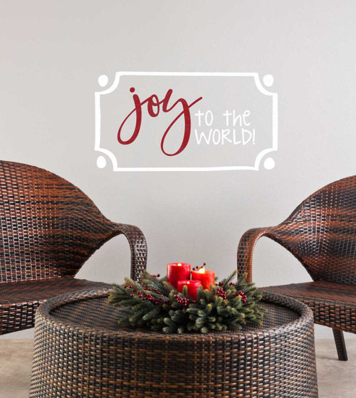 Joy to the World Wall Lettering Art Wall Decal Holiday Stickers Quote-White, Red
