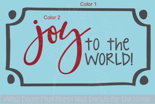 Joy to the World Wall Lettering Art Wall Decal Holiday Stickers Quote