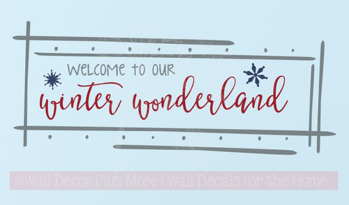 Welcome To Winter Wonderland Wall Art Lettering Wall Decal Holiday Stickers