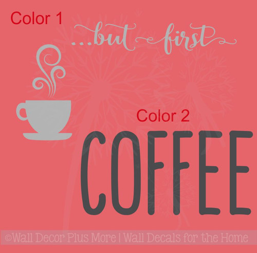 First Coffee Kitchen Sayings Vinyl Lettering Art Wall Decal Stickers