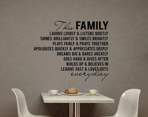 This Family Loves Lots Laughs Loudly Vinyl Lettering Family Wall Decals Quote-Black