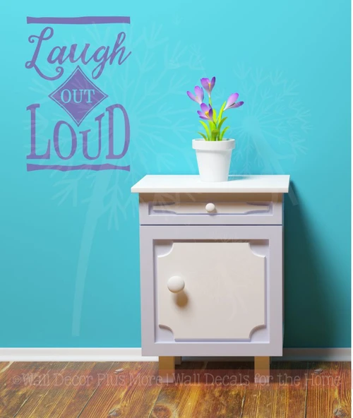 Laugh Out Loud Inspirational Wall Art Decal Sticker Word Art For Walls-Purple