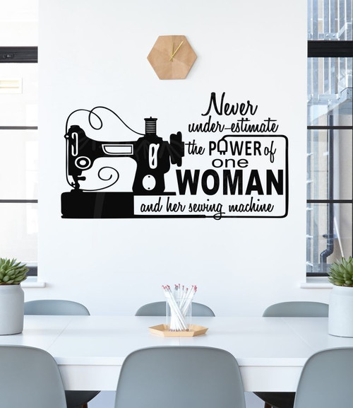 the power of one woman sewing craft wall art decals vinyl lettering