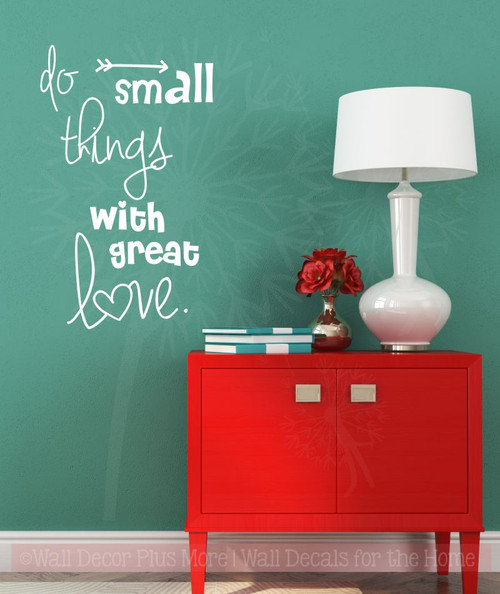 Do Small Things With Love Quotes Wall Decals Stickers Motivational Home Decor-White