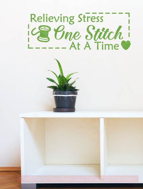 Download Relieving Stress One Stitch at a Time Wall Decor Vinyl ...