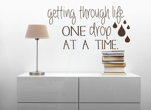 One Drop at a Time EO Quotes Wall Decor Vinyl Lettering Stickers Wall Decals-Chocolate Brown