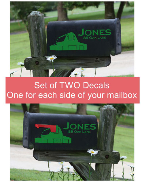 Barn Mailbox Lettering Decals Vinyl Stickers Farm Numbers for Mailbox, Basic or Jumbo, set of 2