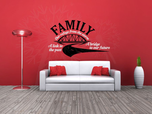 Family Bridge To Our Future Wall Decor Saying Vinyl Decals Family Wall Stickers-Black, Light Gray