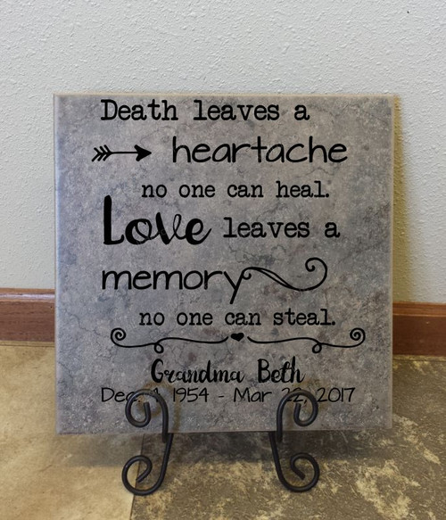 Love Leaves A Memory Personalized Vinyl Lettering Decals Wall Art Stickers Memorial Tile Quote Black Matte