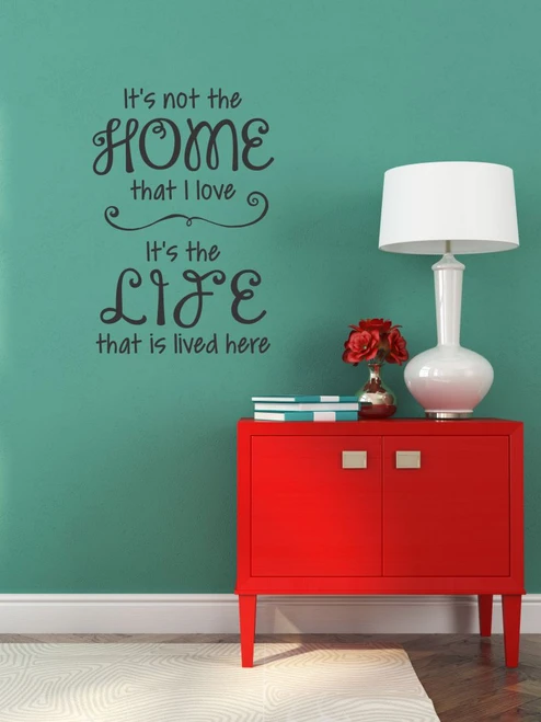 Love the Home Life Lived Here Family Wall Decals Quote Vinyl Stickers Home Decor Black
