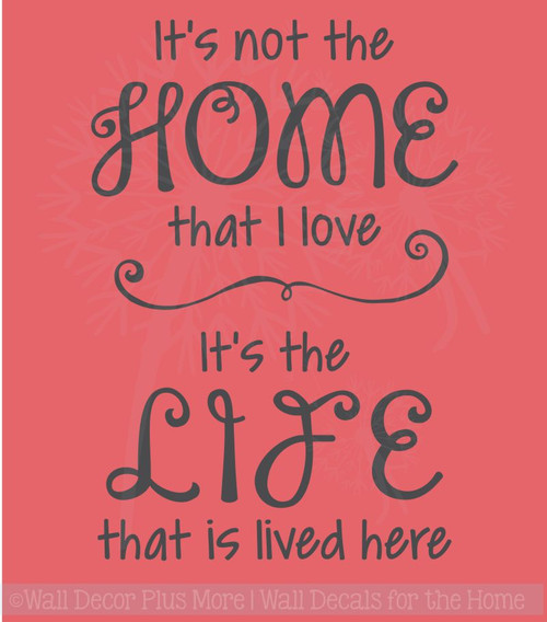 Love the Home Life Lived Here Family Wall Decals Quote Vinyl Stickers Home Decor