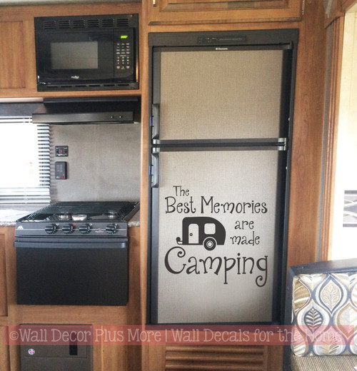 Best Memories Made Camping Quotes Vinyl Lettering Art Wall Sticker Decals Summer Decor-Black interior
